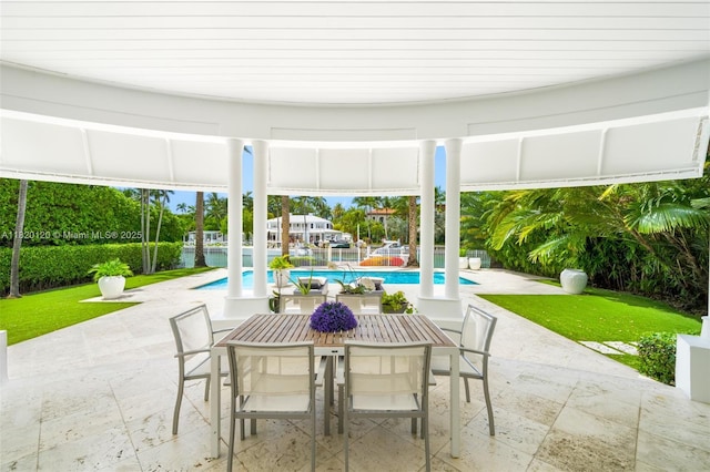 1839 W 24th St, Miami Beach, FL 33140 - view of patio / terrace featuring an outdoor pool and outdoor dining space