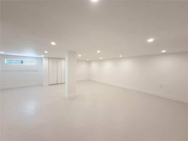 8390 SW 94th St, Miami, FL 33156 - below grade area featuring recessed lighting and baseboards