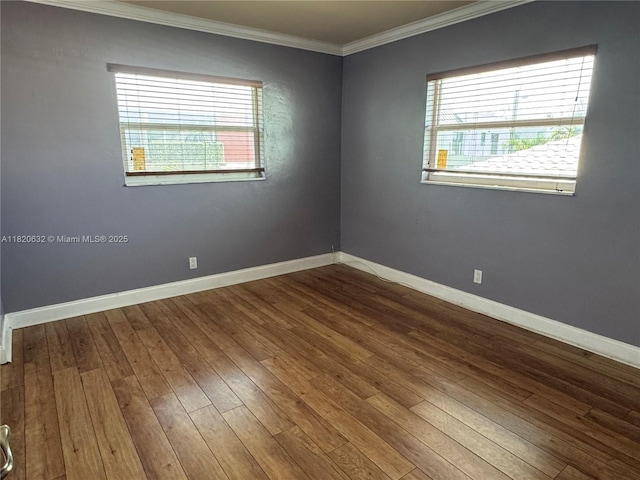 901 NE 3rd St Unit 302, Fort Lauderdale, FL 33301 - spare room featuring hardwood / wood-style floors and ornamental molding