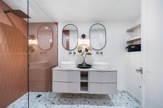 51 NE 110th St, Miami Shores, FL 33161 - bathroom with a walk in shower and double vanity