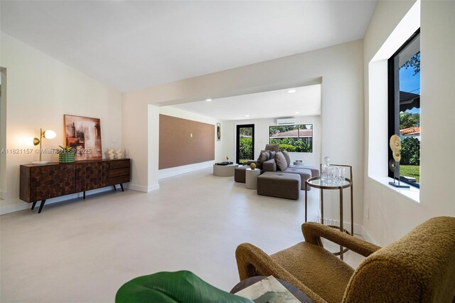 51 NE 110th St, Miami Shores, FL 33161 - living area with concrete flooring and recessed lighting