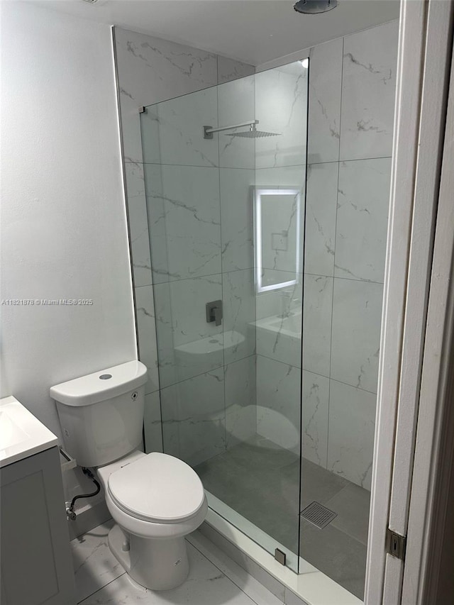 18861 SW 28th Ct, Miramar, FL 33029 - bathroom featuring marble finish flooring, a marble finish shower, and vanity