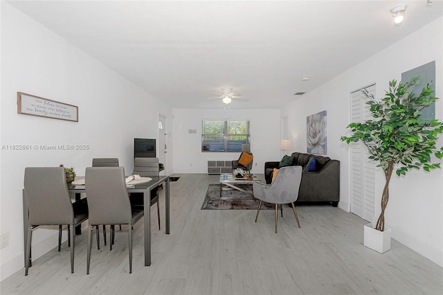 201 Columbus Pkwy, Hollywood, FL 33021 - dining area with light wood-type flooring and ceiling fan