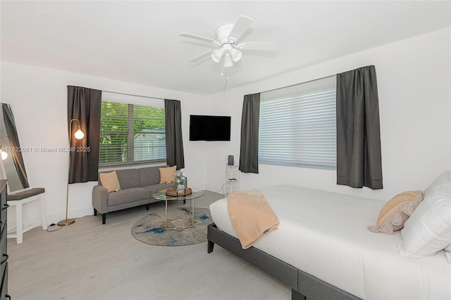 201 Columbus Pkwy, Hollywood, FL 33021 - bedroom featuring wood finished floors and ceiling fan