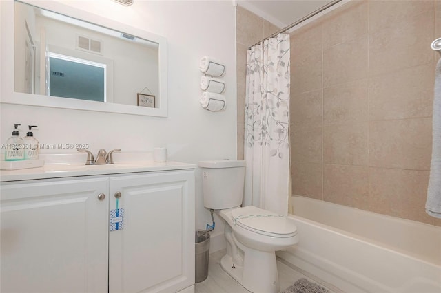 201 Columbus Pkwy, Hollywood, FL 33021 - full bathroom with vanity, shower / bath combo with shower curtain, and tile patterned floors