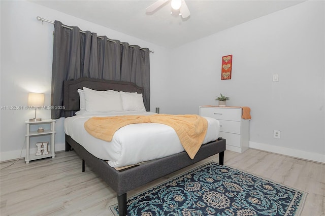 201 Columbus Pkwy, Hollywood, FL 33021 - bedroom featuring light wood finished floors and ceiling fan