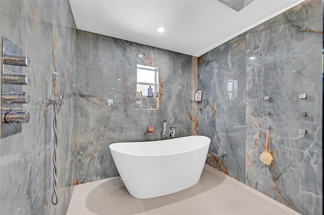 7481 NW 14th St, Plantation, FL 33313 - full bath featuring a soaking tub and tile walls