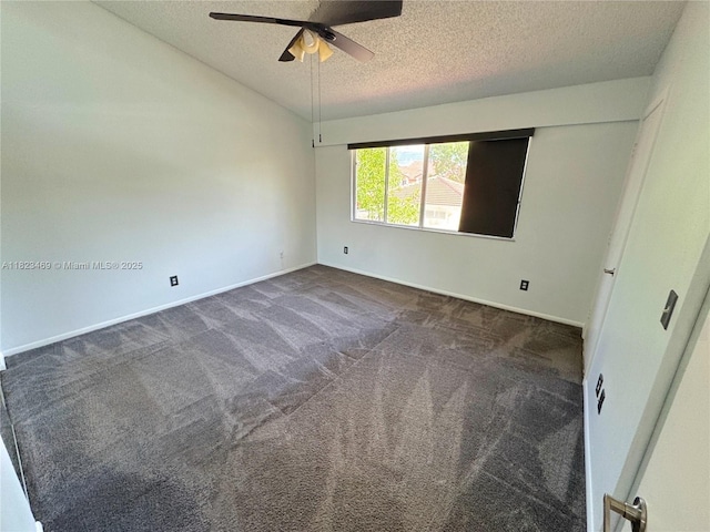 8135 Southgate Blvd, North Lauderdale, FL 33068 - unfurnished room with a textured ceiling, ceiling fan, and dark carpet