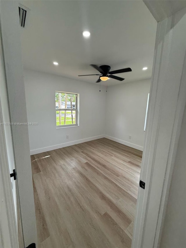 9934 SW 195th St, Cutler Bay, FL 33157 - unfurnished room with wood finished floors, recessed lighting, and ceiling fan