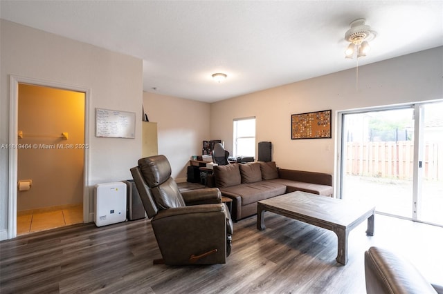 5000 SW 136th Ave, Miramar, FL 33027 - living area with wood finished floors and ceiling fan