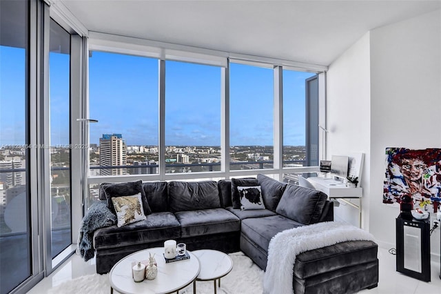 851 NE 1st Ave Unit 2204, Miami, FL 33132 - living area featuring expansive windows