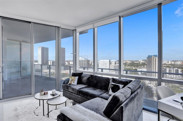 851 NE 1st Ave Unit 2204, Miami, FL 33132 - sunroom / solarium with a city view