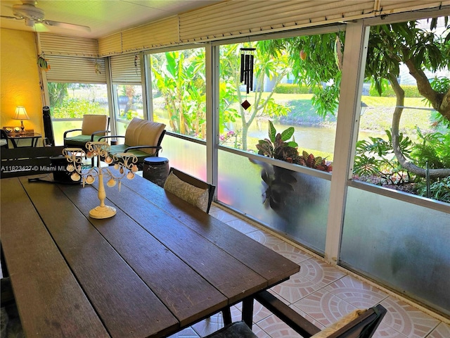 1711 SW 22nd St, Boynton Beach, FL 33426 - sunroom / solarium with a ceiling fan and a water view
