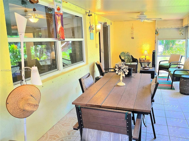 1711 SW 22nd St, Boynton Beach, FL 33426 - dining area featuring ceiling fan and tile patterned floors