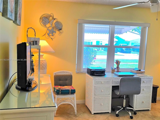 1711 SW 22nd St, Boynton Beach, FL 33426 - home office featuring ceiling fan and tile patterned flooring