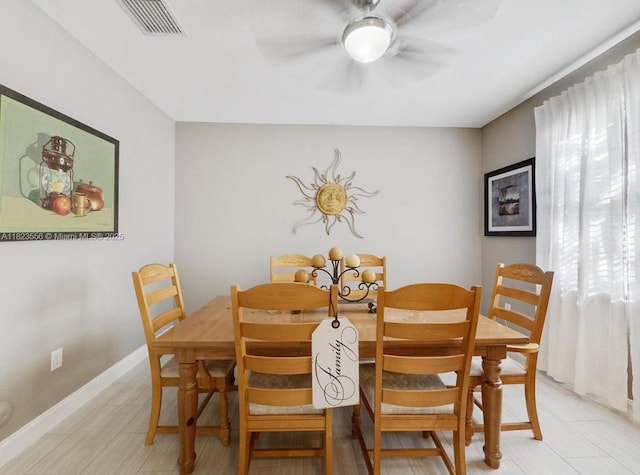 9125 SW 227th St, Cutler Bay, FL 33190 - dining space featuring ceiling fan and baseboards