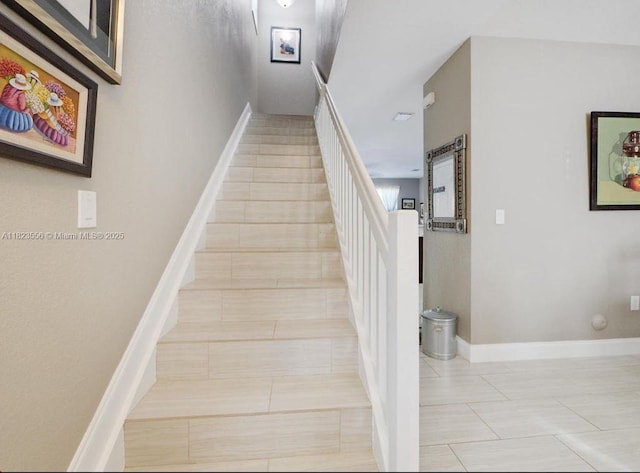 9125 SW 227th St, Cutler Bay, FL 33190 - stairs with tile patterned floors and baseboards