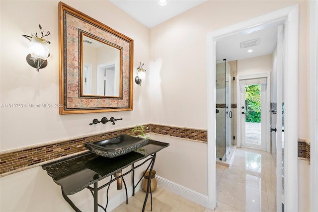 13454 SW 58th Ave, Pinecrest, FL 33156 - full bathroom with a stall shower and recessed lighting