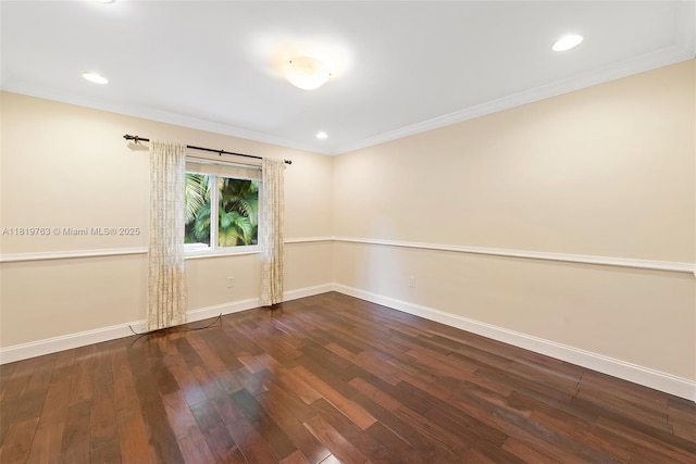 13454 SW 58th Ave, Pinecrest, FL 33156 - empty room with wood finished floors, crown molding, and recessed lighting