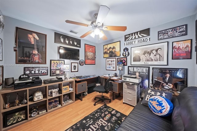 490 Talavera Rd, Weston, FL 33326 - office featuring wood finished floors and ceiling fan