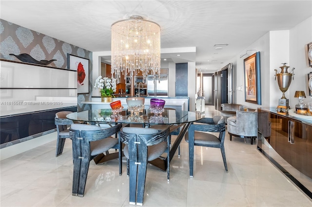 1331 Brickell Bay Dr Unit 2305, Miami, FL 33131 - dining room featuring a chandelier