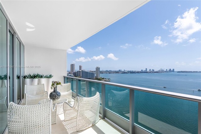 1331 Brickell Bay Dr Unit 2305, Miami, FL 33131 - balcony with a water view and a skyline view