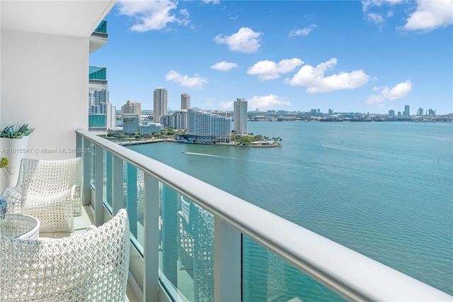 1331 Brickell Bay Dr Unit 2305, Miami, FL 33131 - balcony with a skyline view and a water view