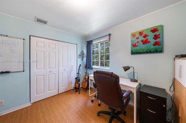 3869 NW 92nd Ave, Sunrise, FL 33351 - office area featuring light wood-style flooring and crown molding
