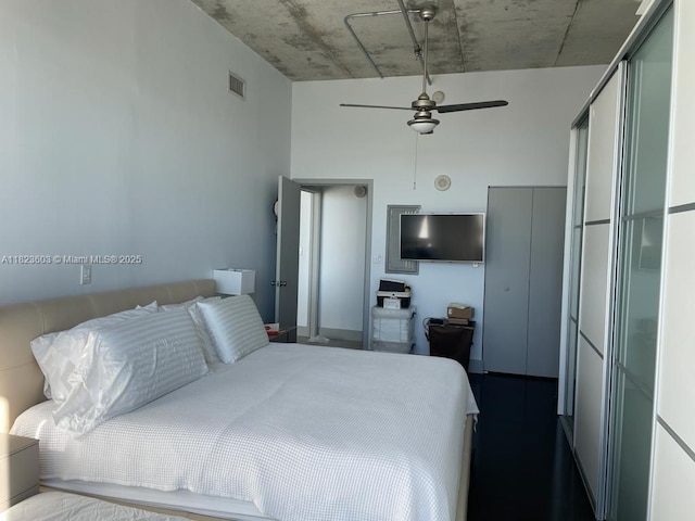 2001 Biscayne Blvd Unit 3608, Miami, FL 33137 - bedroom featuring a ceiling fan