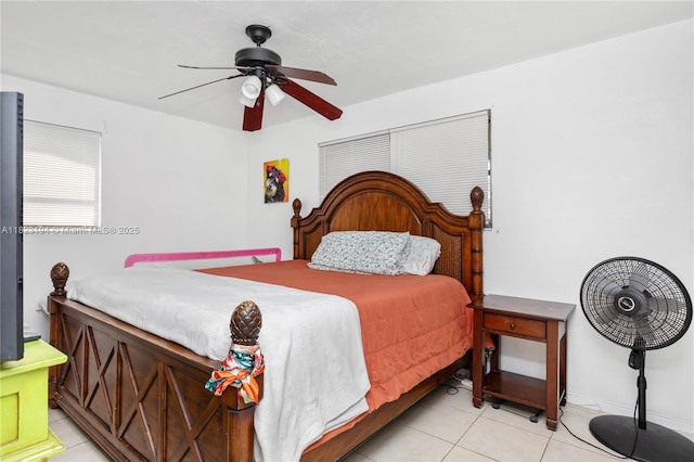 8851 NW 12th St, Pembroke Pines, FL 33024 - bedroom with light tile patterned floors and ceiling fan