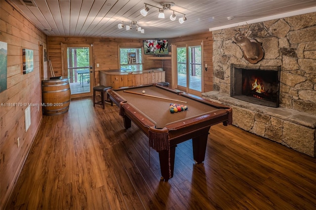 200 Summit Lodge Rd, Nc, NC 28604 - game room with wooden walls, plenty of natural light, wood finished floors, billiards, and wooden ceiling