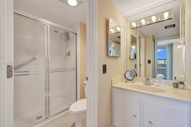 20225 NE 34th Ct Unit 1014, Aventura, FL 33180 - ensuite bathroom featuring a shower stall, vanity, and tile patterned floors