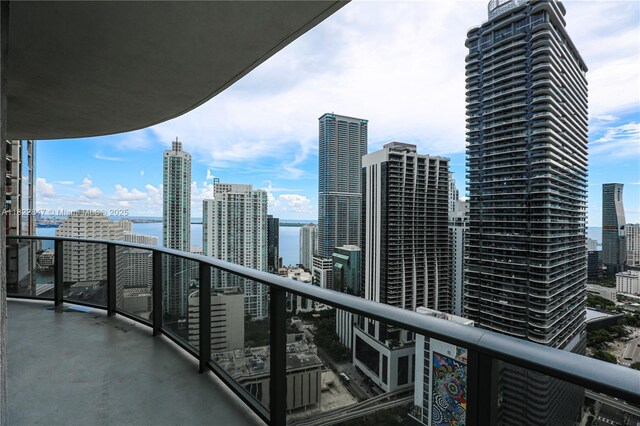 45 SW 9th St Unit 3403, Miami, FL 33130 - balcony with a view of skyline and a water view