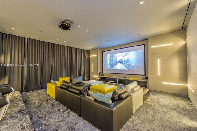 45 SW 9th St Unit 3403, Miami, FL 33130 - cinema room featuring recessed lighting and carpet floors