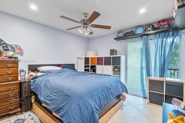 3032 Coral Ridge Dr Unit 217C, Coral Springs, FL 33065 - tiled bedroom featuring recessed lighting and a ceiling fan