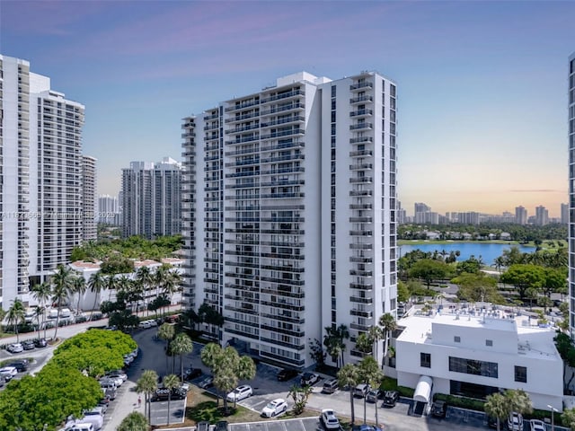 3731 N Country Club Dr Unit 2023, Aventura, FL 33180 - property at dusk featuring a view of skyline and a water view