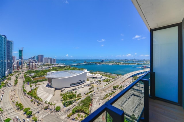 398 NE 5th St Unit 2407, Miami, FL 33132 - balcony with a view of city and a water view