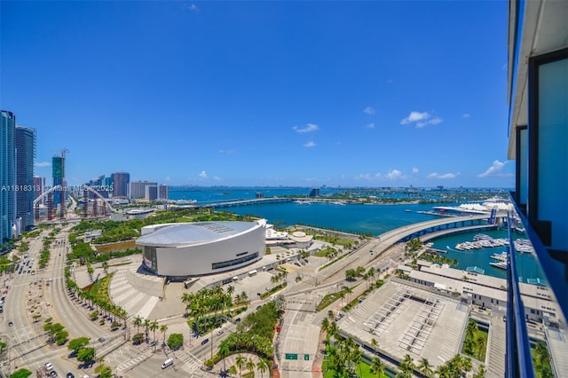 398 NE 5th St Unit 2407, Miami, FL 33132 - view of urban area with a notable bridge and a nearby body of water