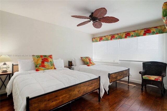 95 Coco Plum Dr Unit 1A, Marathon, FL 33050 - bedroom featuring hardwood / wood-style flooring and ceiling fan