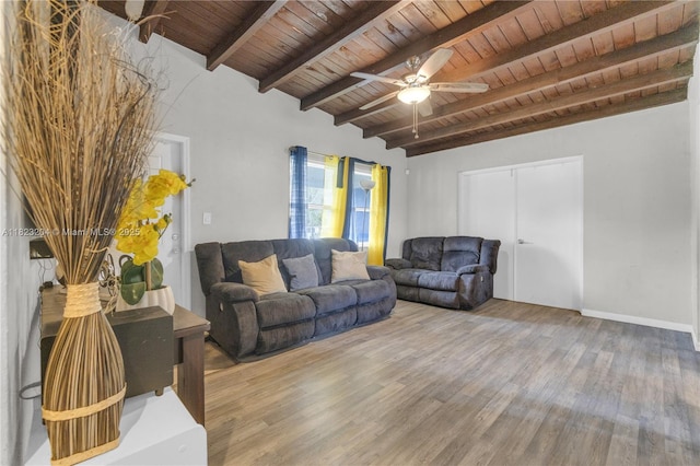 117 Ronald Rd, West Park, FL 33023 - living area with a wooden ceiling with exposed beams, wood finished floors, and ceiling fan