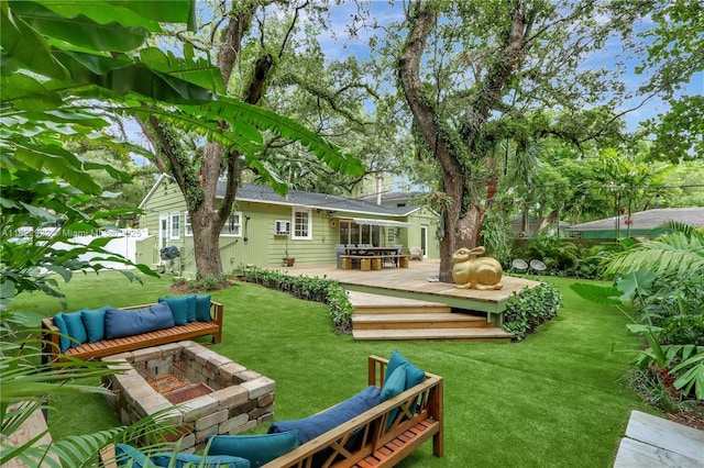 842 NW 9th Ct, Miami, FL 33136 - view of yard featuring a wooden deck