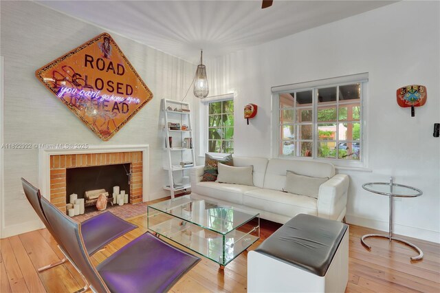 842 NW 9th Ct, Miami, FL 33136 - living room with hardwood / wood-style floors and baseboards