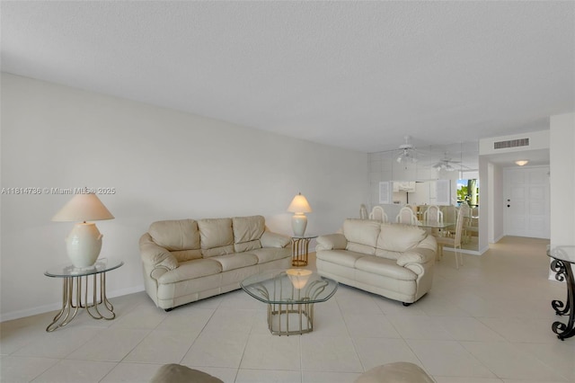 777 S Federal Hwy Unit 201G, Pompano Beach, FL 33062 - living area featuring a ceiling fan and tile patterned flooring
