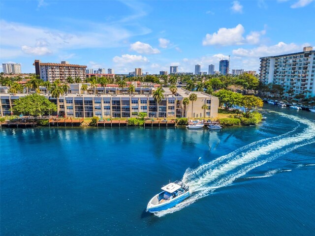 777 S Federal Hwy Unit 201G, Pompano Beach, FL 33062 - drone / aerial view of a nearby body of water and skyline