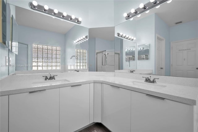 15452 SW 138th Ter, Miami, FL 33196 - bathroom featuring double vanity and a shower stall