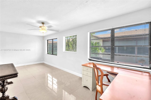2035 SW 15th Ct, Deerfield Beach, FL 33442 - unfurnished office with ceiling fan and light tile patterned floors