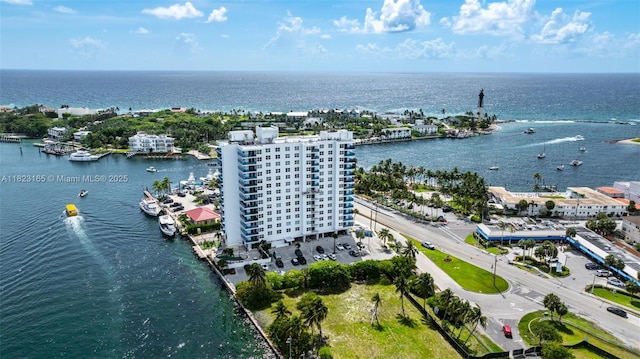 2639 N Riverside Dr Unit 1203, Pompano Beach, FL 33062 - drone / aerial view of a large body of water and apartment complex