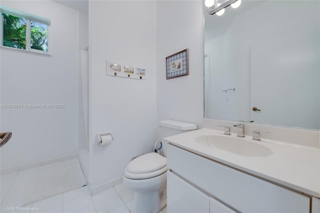 6670 SW 69th Ln, South Miami, FL 33143 - bathroom with vanity, tile patterned flooring, and a shower with shower curtain