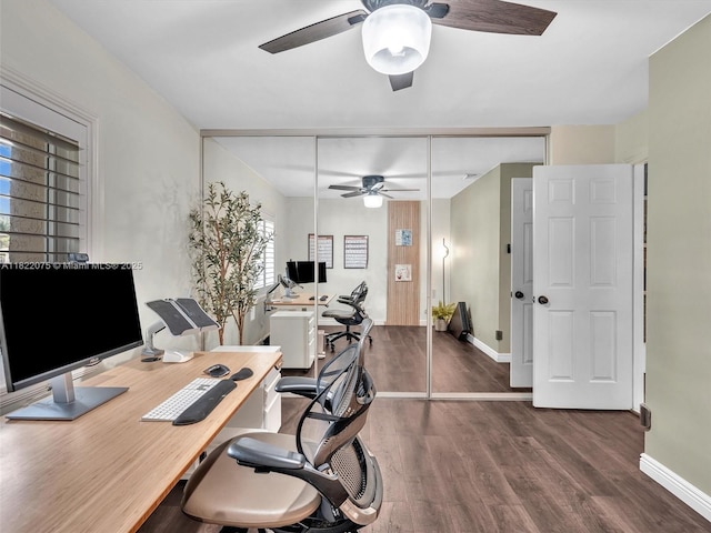 3920 NW 20th St, Coconut Creek, FL 33066 - office space featuring a ceiling fan and wood finished floors