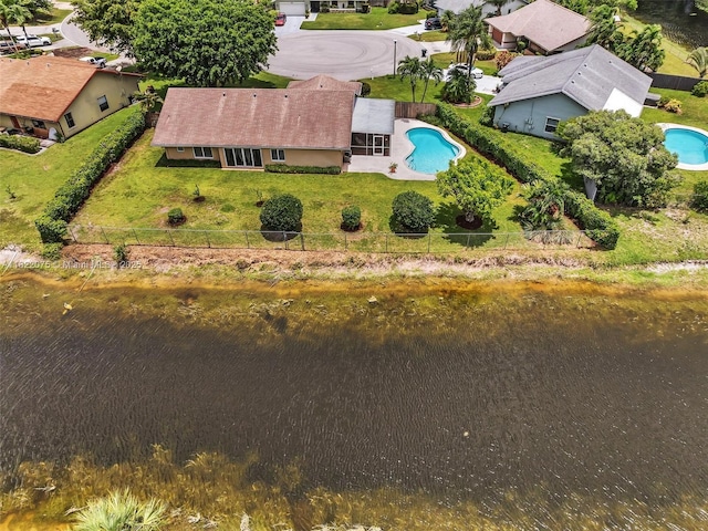 3920 NW 20th St, Coconut Creek, FL 33066 - view from above of property with a pool area and a nearby body of water